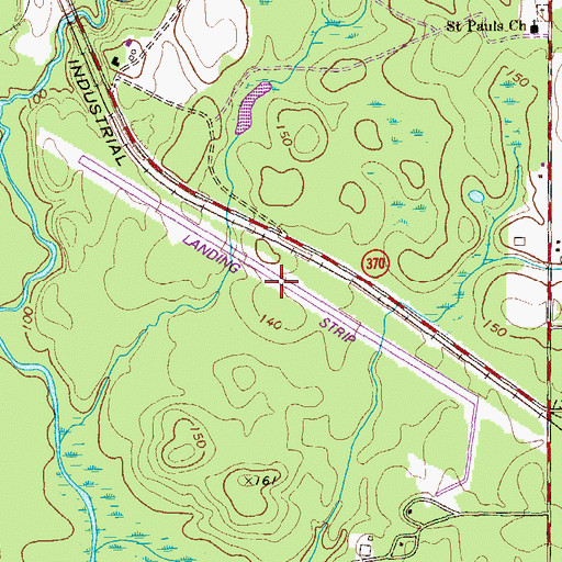Topographic Map of Georgia-Pacific Airport (historical), GA