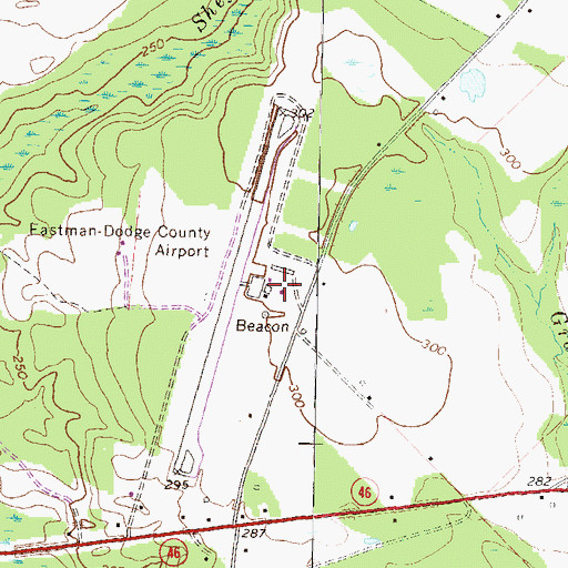Topographic Map of Heart of Georgia Regional Airport, GA