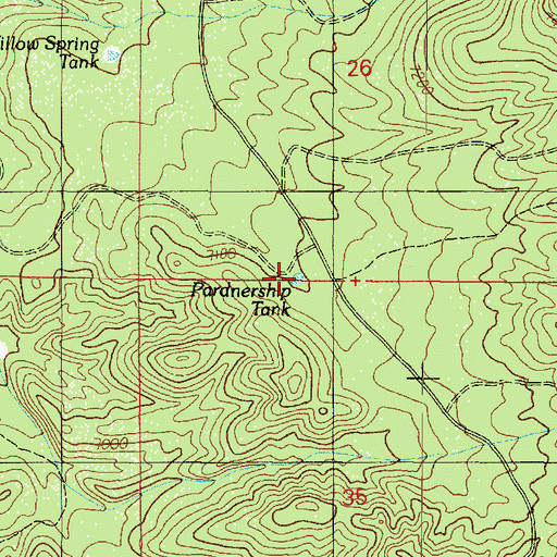 Topographic Map of Pardnership Tank, AZ