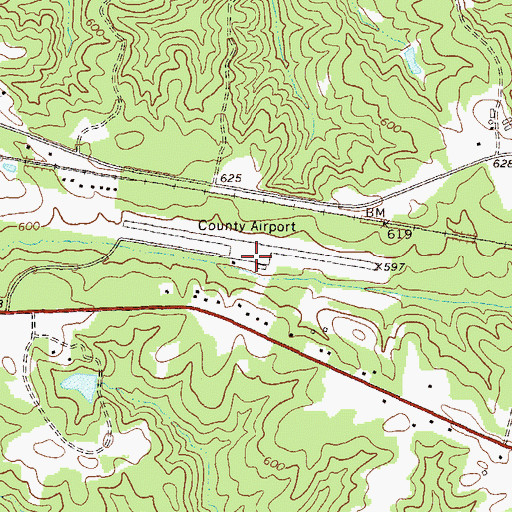 Topographic Map of Elbert County Airport-Patz Field, GA