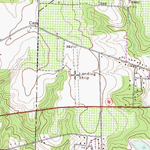Topographic Map of Webb and Shepard Farm Airport (historical), GA