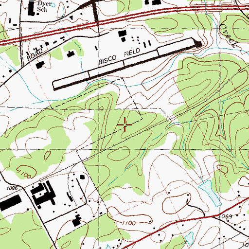 Topographic Map of Gwinnett County Airport - Briscoe Field, GA