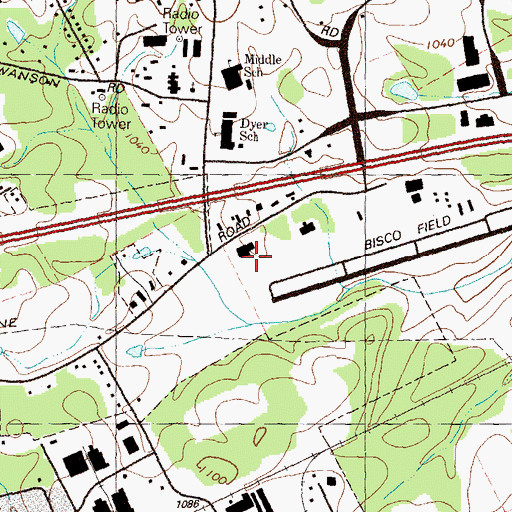 Topographic Map of GDPS - Police Heliport, GA