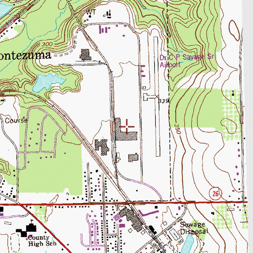 Topographic Map of Dr. C P Savage Sr. Airport, GA
