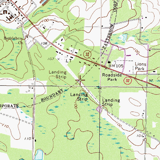 Topographic Map of Daystar Strip, GA