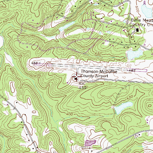 Topographic Map of Thomson-McDuffie County Airport, GA