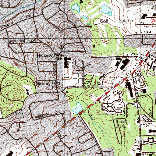 Topographic Map of Hickory Hills Park, GA
