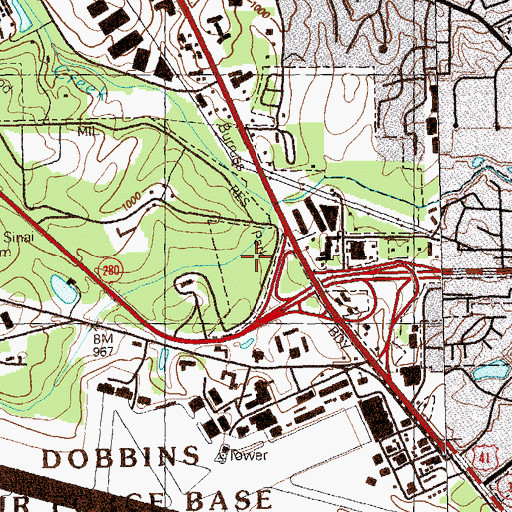 Topographic Map of Al Burruss Nature Park, GA