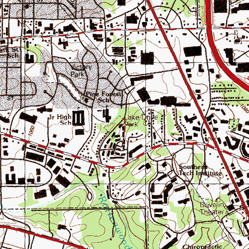Topographic Map of Lake Drive Park, GA
