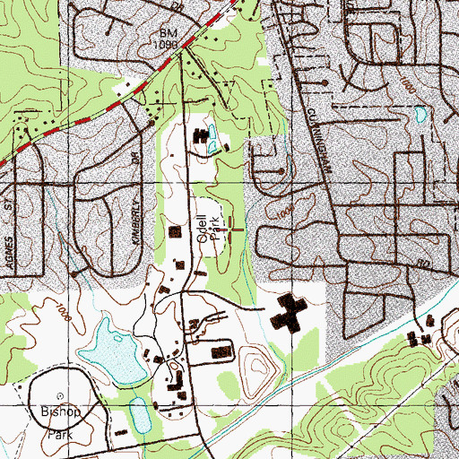 Topographic Map of Odell Park, GA
