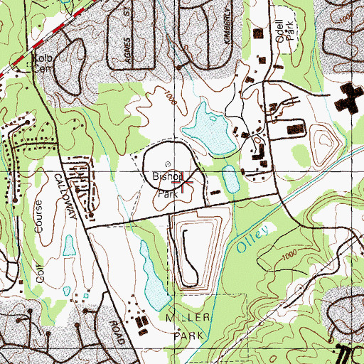 Topographic Map of Al Bishop Park, GA