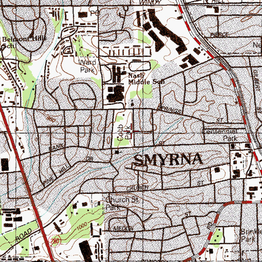 Topographic Map of Cobb Park, GA