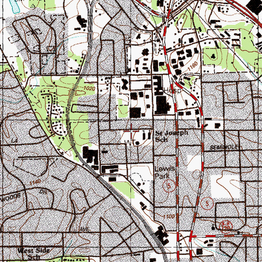 Topographic Map of Saint Joseph Catholic School, GA