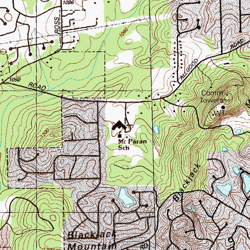 Topographic Map of Mount Paran Christian School, GA