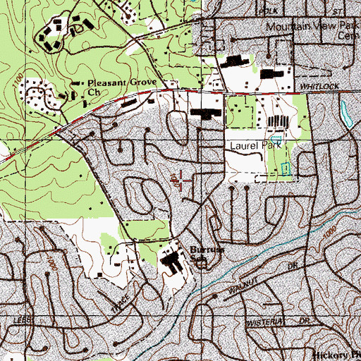 Topographic Map of Al Burruss School, GA