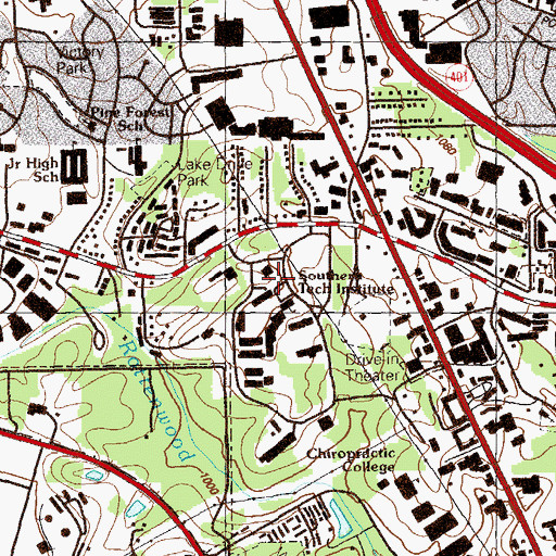 Topographic Map of Southern Polytechnic State University, GA