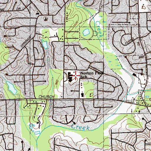 Topographic Map of Norton Park Elementary School, GA