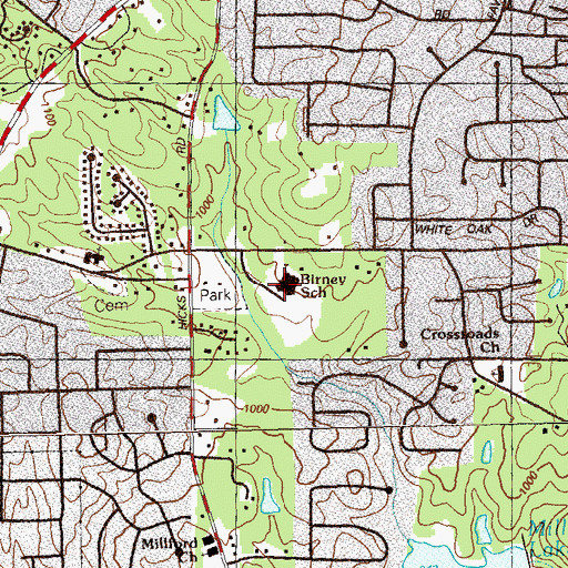 Topographic Map of Birney Elementary School, GA