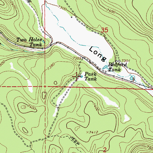 Topographic Map of Park Tank, AZ