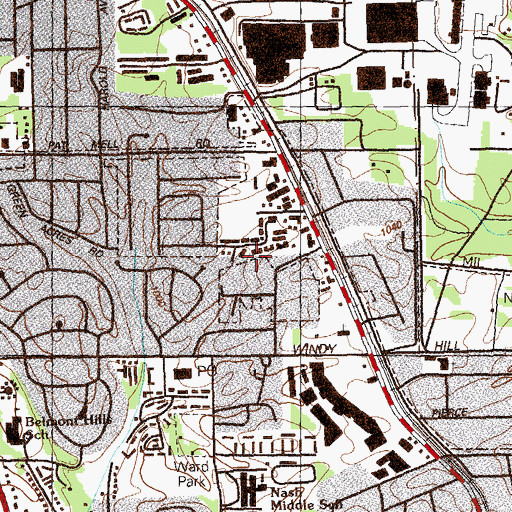 Topographic Map of Nash Middle School, GA