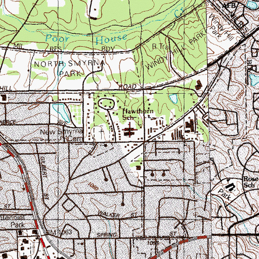 Topographic Map of HAVEN Academy Hawthorne Campus, GA