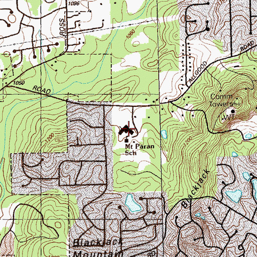 Topographic Map of Mount Paran North Church, GA