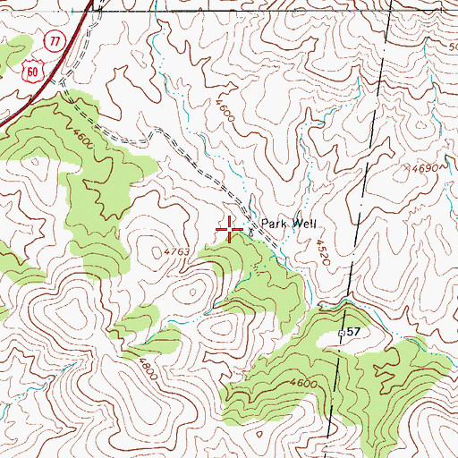 Topographic Map of Park Well, AZ
