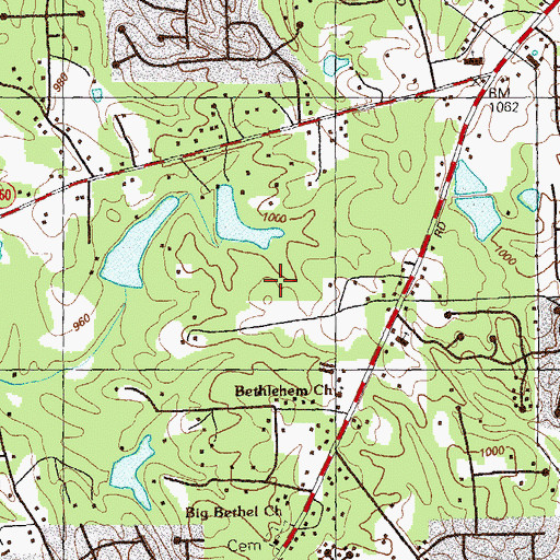 Topographic Map of Big Bethel Church, GA