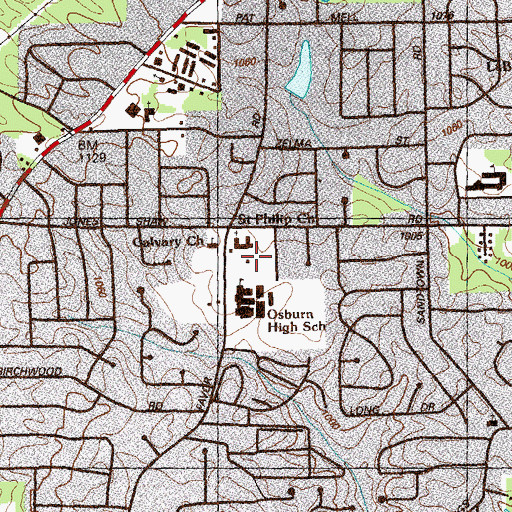 Topographic Map of Saint Philips Church, GA