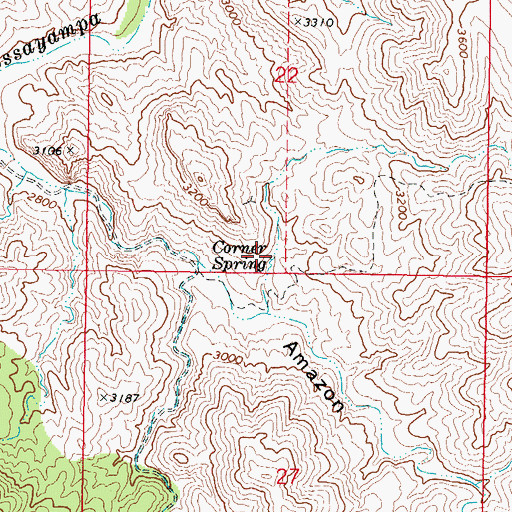 Topographic Map of Corner Spring, AZ