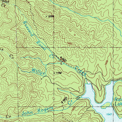 Topographic Map of Buzzard Roost Creek, GA
