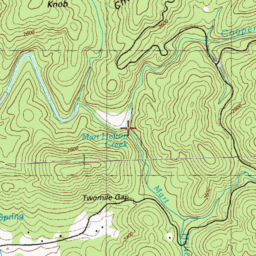 Topographic Map of Helton Creek, GA
