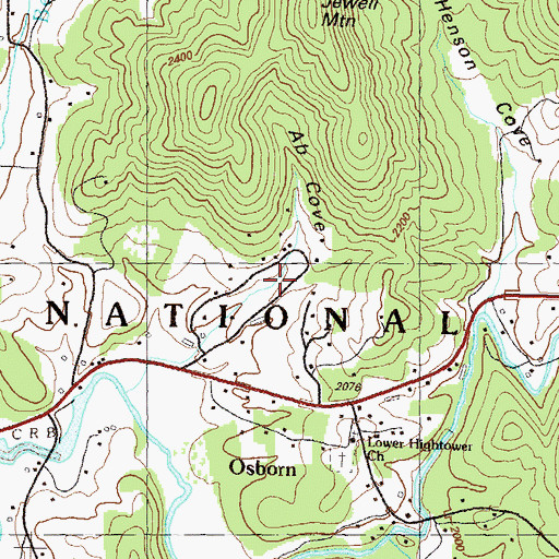 Topographic Map of Ab Cove, GA