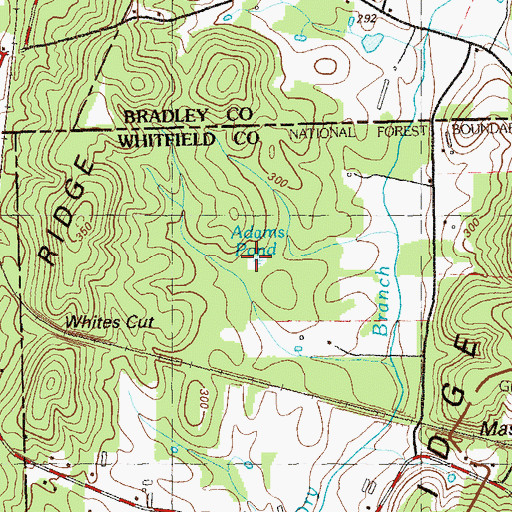 Topographic Map of Adams Pond, GA