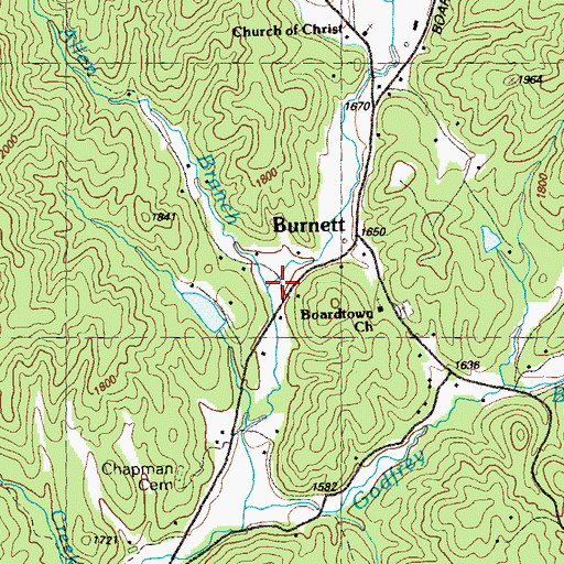 Topographic Map of Allen Branch, GA