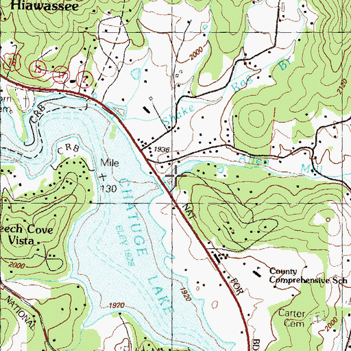 Topographic Map of Allen Mill Creek, GA