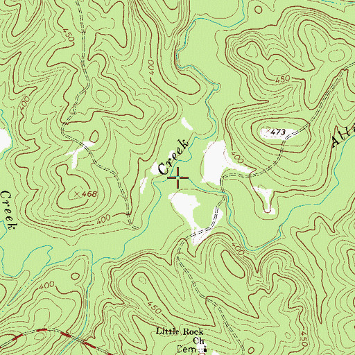 Topographic Map of Allisons Creek, GA