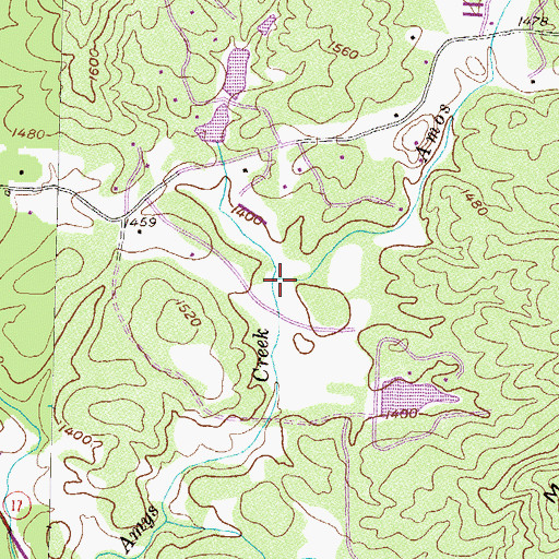 Topographic Map of Amos Creek, GA