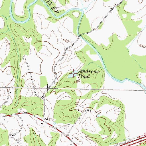 Topographic Map of Andrews Pond, GA