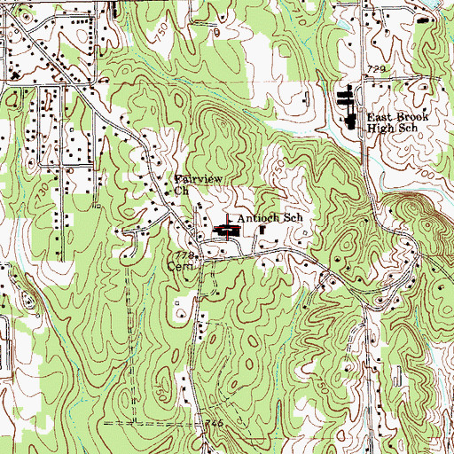 Topographic Map of Antioch Elementary School, GA