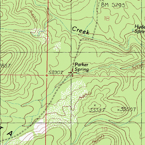 Topographic Map of Parker Spring, AZ