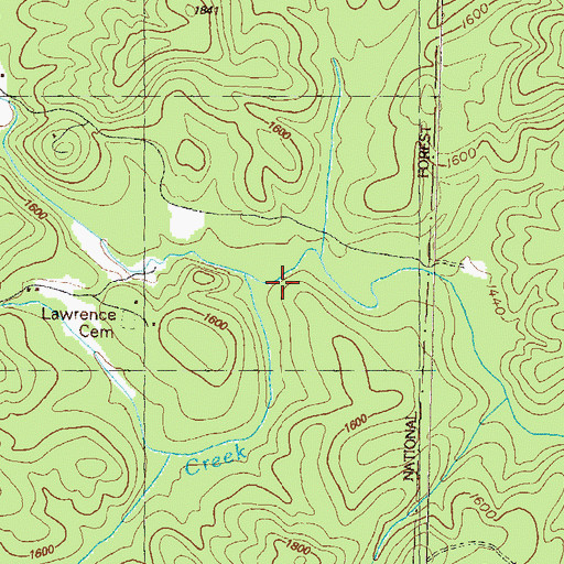 Topographic Map of Ash Creek, GA