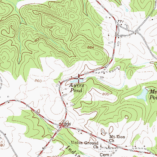 Topographic Map of Ayers Pond, GA