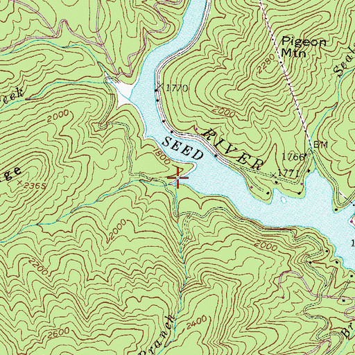 Topographic Map of Bad Branch, GA