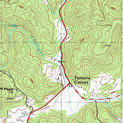 Topographic Map of Boggs Creek, GA