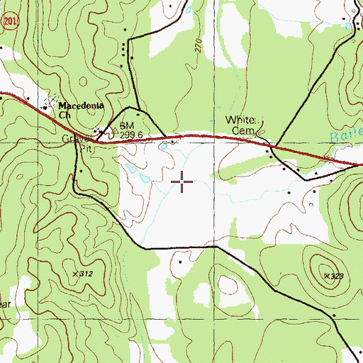 Topographic Map of Bailey Creek, GA