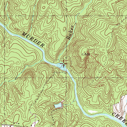 Topographic Map of Baker Branch, GA