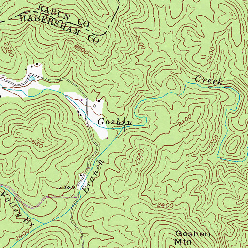 Topographic Map of Baker Branch, GA