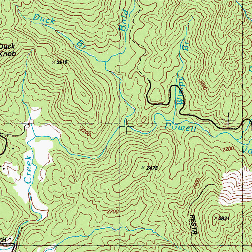 Topographic Map of Bald Creek, GA