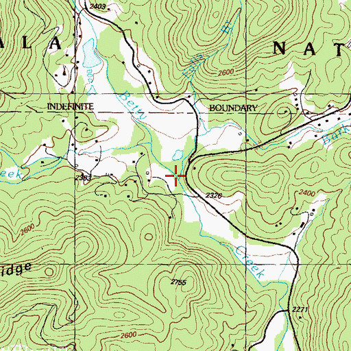 Topographic Map of Barkers Creek, GA